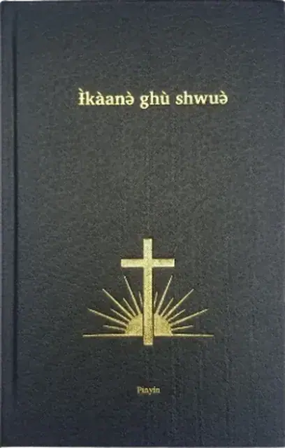 Pinyin Bible: black cover with a gold cross