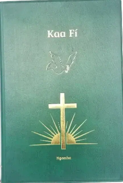 Ngomba Bible: green cover with a gold cross